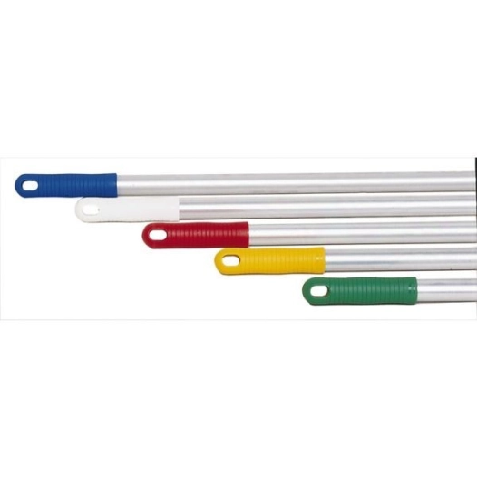 1 Manche aluminium anodisé embout blanc diamêtre 25mm longueur 1.40 m
