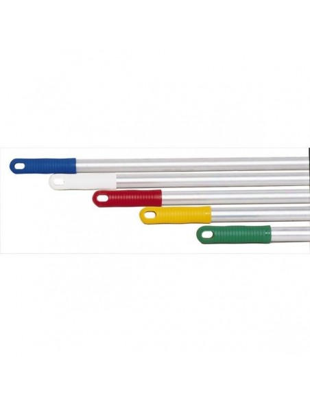1 Manche aluminium anodisé embout blanc diamêtre 25mm longueur 1.40 m