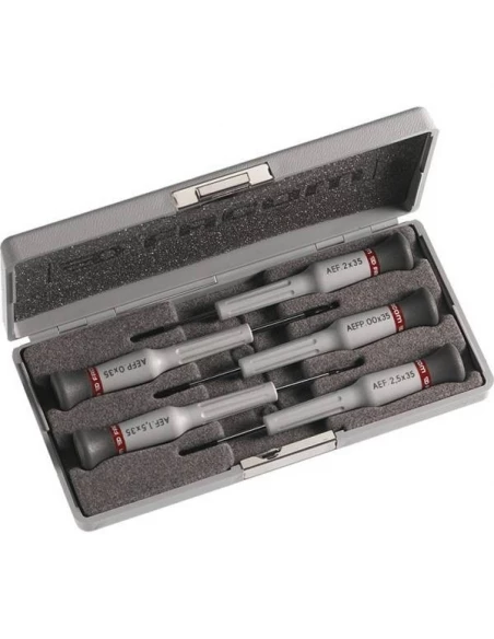 Coffret de 5 tournevis microtech pour vis fente