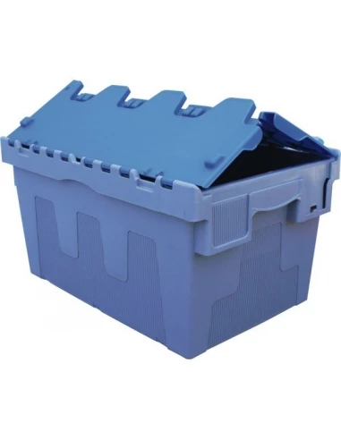 Bac navette polypropylene gerbable - emboitable - 50l bleu-600x400x305