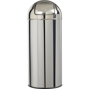 Poubelle push avec couvercle trappe rouge