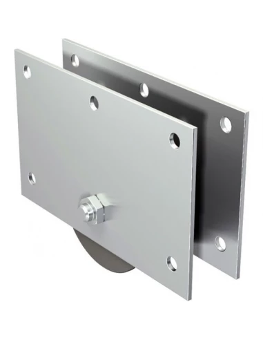 Monture a galet fonte gorge carree de 25 x 25 sur roulements a bille force 250 kgs