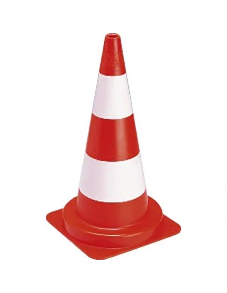 Balise plastique 50 cm - 1 100kg pvc orange - 2 bandes blanches