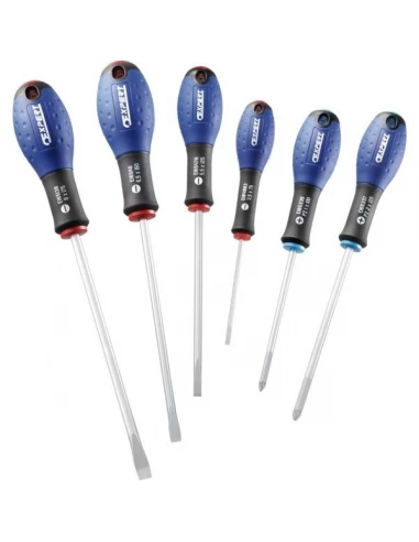 Jeu de 6 tournevis fente et pozidriv