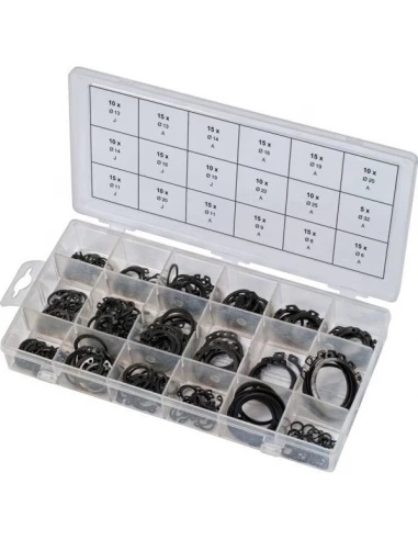 Assortiment de circlips internes et externes, 225 pcs
