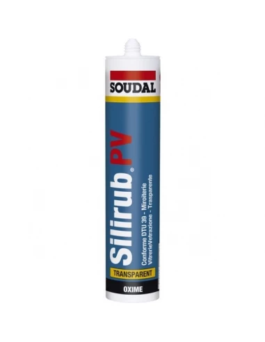 24 Mastic silicone vitrerie silirub pv 300 ml transparent - SOUDAL