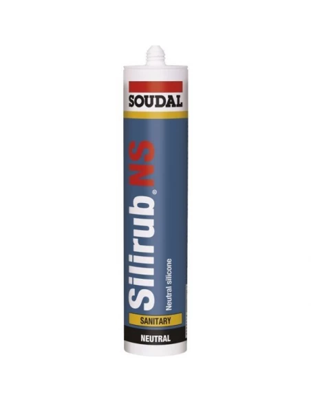 Mastic silicone sanitaire silirub NS300 ml blanc - SOUDAL