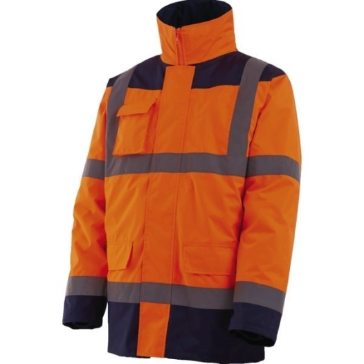 Parka matelassee 4 en 1 orangefluo-marine t2xl