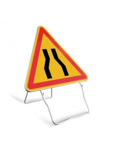 Panneau triangulaire de signalisation 1000 mmcl t1 - ''chaussee retrecie''