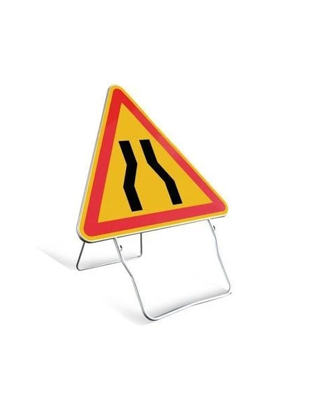 Panneau triangulaire de signalisation 1000 mmcl t1 - ''chaussee retrecie''