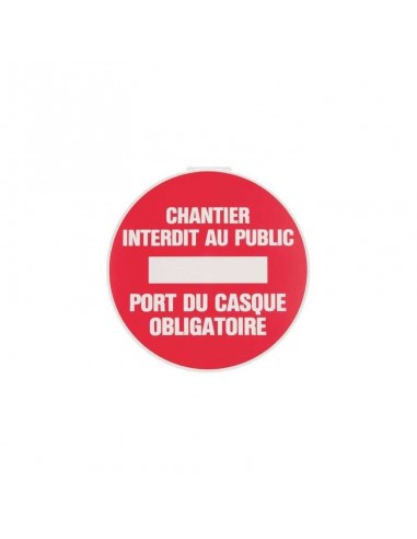 Disque d'interdiction ø 300 mm402 'chantier interdit au public - port du casque obliga