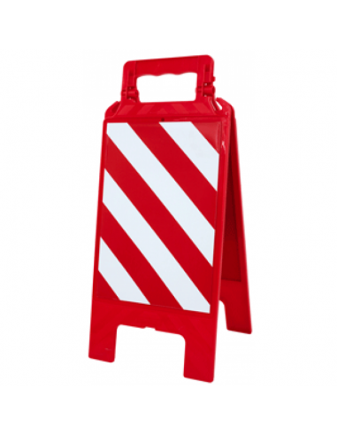 Chevalet pliable de signalisation hachure rouge et blanc