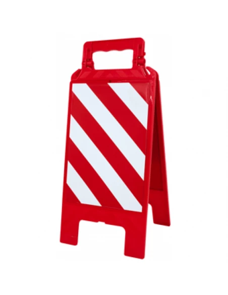 Chevalet pliable de signalisation hachure rouge et blanc