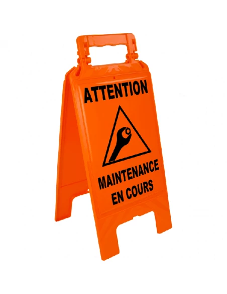 Chevalet orange fluo attention maintenance en cours