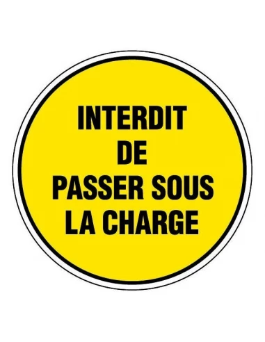 Disque signalisation d300 402jaune interdit de passer sousla charge