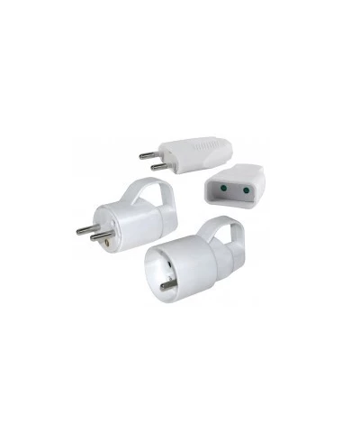 Fiche electrique ronde femelle 2 pôles 16a + terre avec anneau