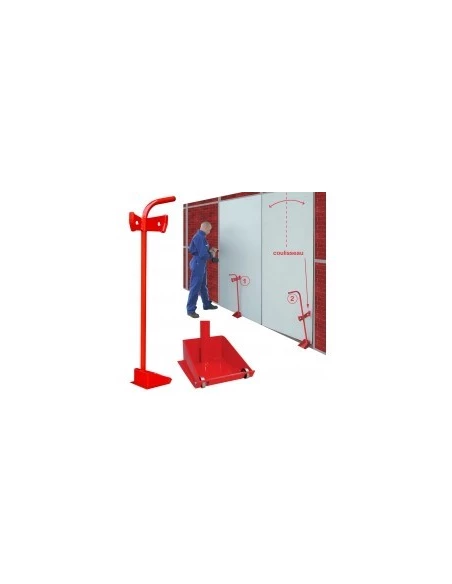 Cale plaque a coulisseau simpleh 800mm epoxy rouge