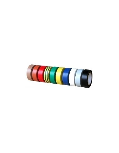Ruban adhesif pvc electricien multi couleur étiquette cavalier - 1 ruban blanc 10 m x 15 mm