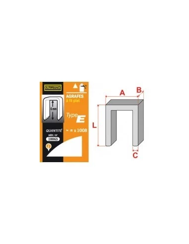 Agrafes fil plat type e 14mm10145 v