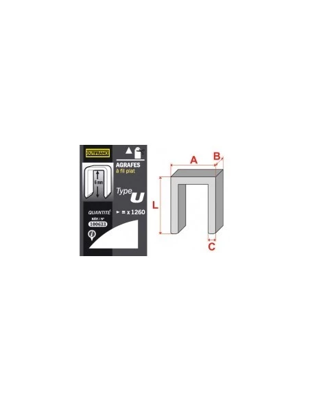 Agrafes fil plat type u 10mm101033 v