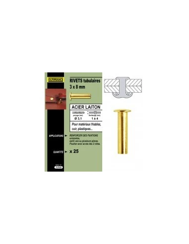 Rivet tub acier/laiton 8x10(25)31907