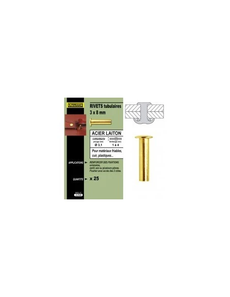 Rivet tub acier/laiton 8x10(25)31907