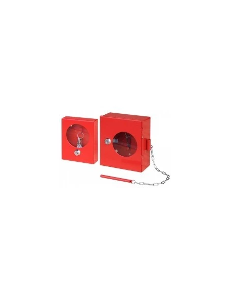 Boitier secu vitr 14x11x3cm rougrouge 110x140x30mm