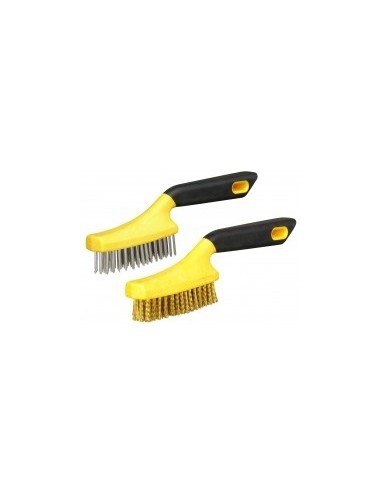 Brosse À Manche Bi-matière Fils Acier Laitonné 8200205 - OUTIFRANCE