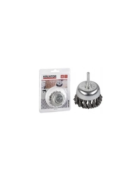 Brosse Métallique Acier Torsadé Coupelle 65 Mm - KREATOR