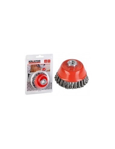 Brosse Métallique Rotative Soucoupe Ø 75 Mm Fils Torsadés En Acier Pour Meuleuse - KREATOR