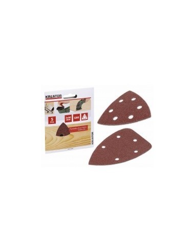 Lot De 5 Patins Triangulaires Auto-agrippants - Grain 120 - 90x90x90 Mm - KREATOR