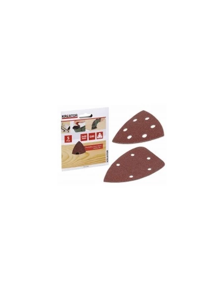 Lot De 5 Patins Triangulaires Auto-agrippants - Grain 180 - 90x90x90 Mm - KREATOR