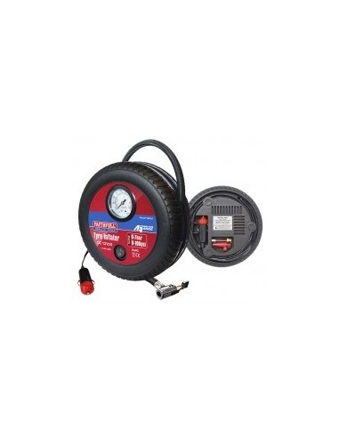 Faithfull - Compresseur - Gonfleur Portable 7 Bar / 100 Psi + Embouts 12v