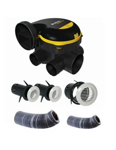 Kit complet gaines et vmc simple flux easyhome auto + grilles de ventilation bip - ALDES