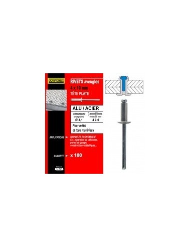 Rivet alu/acier t pl 3x10 (100)7631778