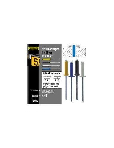 Rivet graf eclate 4x16 jaune vrpyd4016