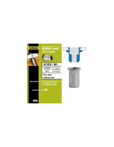 Ecrou a sertir acier tfr m3 (40)7631921