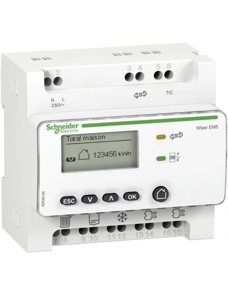 Compteur d’énergie des usages électriques RT2012 - avec 5 TC fermés 80A wizer link - SCHNEIDER
