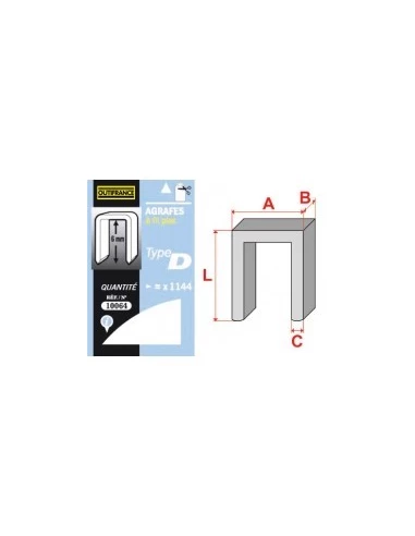 Agrafes fil plat type d 12mm10124 v