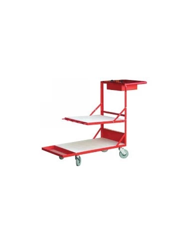 Chariot preparation de commandeplateau rabatable