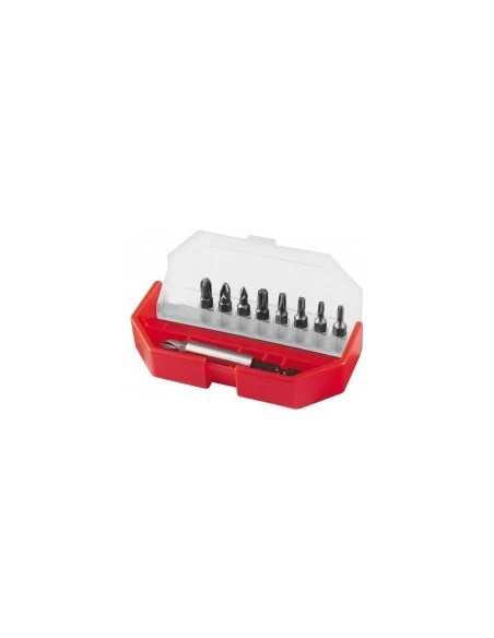 Jeu de 9 embouts + porte-embouts - réf :plats 4,5 / 5,5 / 6,5 / ph1 / ph2 / ph3 / pz1 / pz2 / p