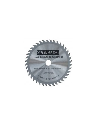 Lame Scie Circulaire Bois 250mm 24D Coupe rapide et efficace du bois - OUTIFRANCE