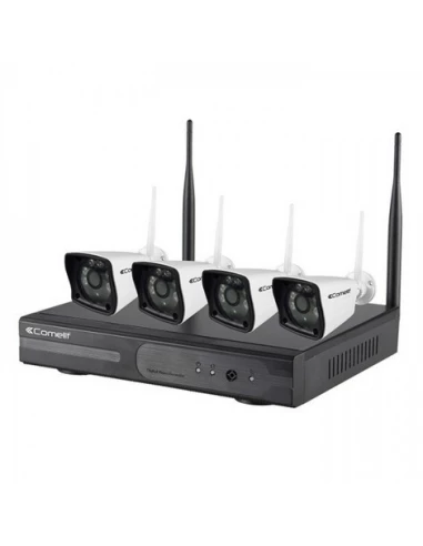Kit De Vidéoprotection Wikit040a - 1 Enregistreur Vidéo Wi-fi - 4 Caméras Ip Wi-fi All-in-one