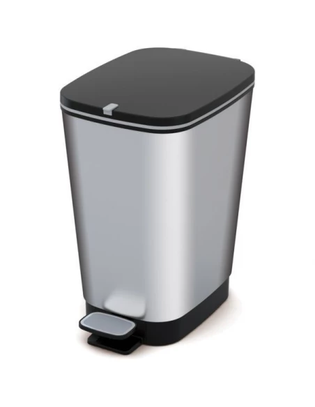 Poubelle pedale + seau inox 25 l