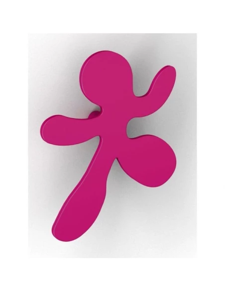 Patere splash fuchsia acier 85x98mm