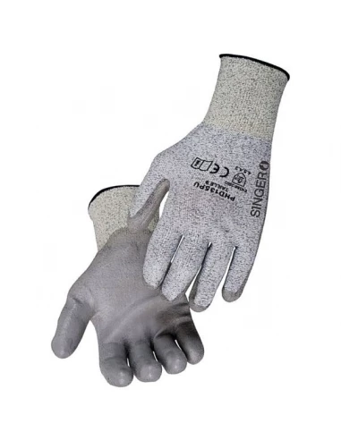 Gants fibre t10 gris enduit pu