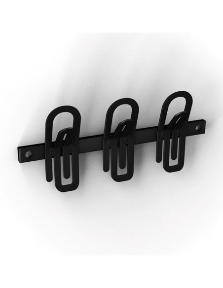 Patere clip x3 noir acier 147x337mm
