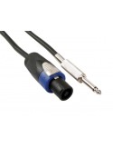 Cable haut-parleur professionnel, connecteur haut-parleur 4p male vers jack mono male 6.35mm (5m)