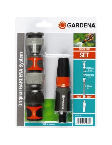 Pistolet + set raccordement diam 19mm 5 piéces GARDENA