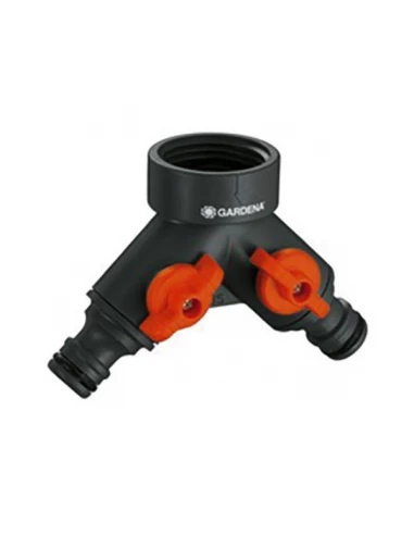 Double Distributeur Pour Robinets 21mm (1/2'') 26,5mm (3/4'') 33,3mm (1'') (BLISTER) Gardena